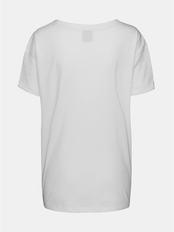 Sam 73 T-shirt sciolta bianca da donna con stampa SAM 73