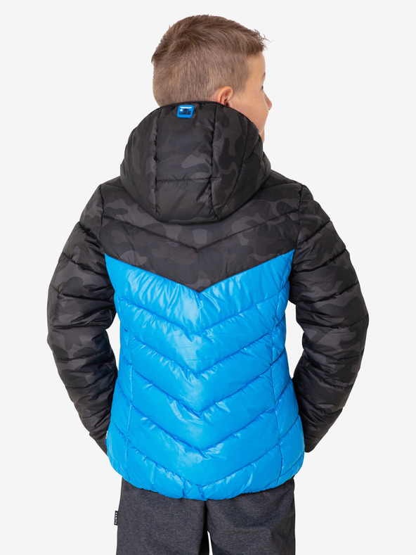 Sam 73 Giacca trapuntata nera e blu da ragazzo con cappuccio SAM 73 Jerry