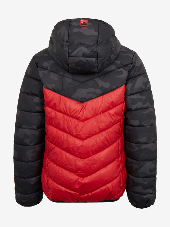 Sam 73 Giacca trapuntata nera e rossa da ragazzo con cappuccio SAM 73 Jerry