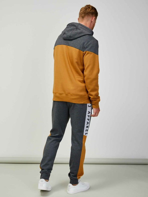 Sam 73 Felpa con cappuccio da uomo grigia e marrone SAM 73 Eldos