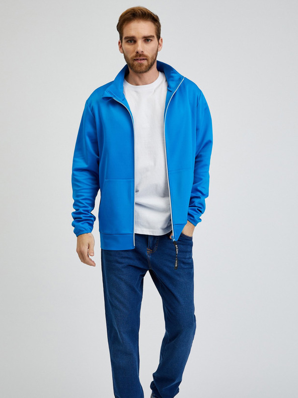 Sam 73 Felpa con zip SAM73 Stephen blu da uomo