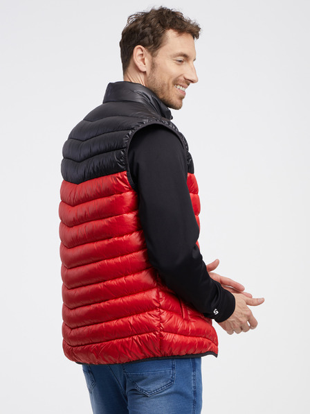 Sam 73 Gilet trapuntato nero e rosso da uomo SAM 73 Potter