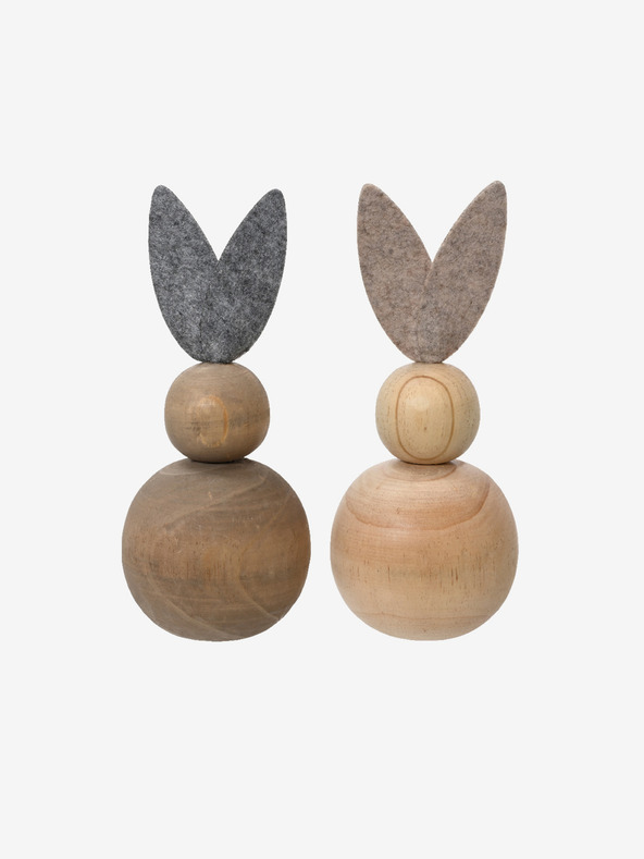 Kaemingk Set di due decorazioni in legno a forma di coniglio Kaemingk (2 pz.)