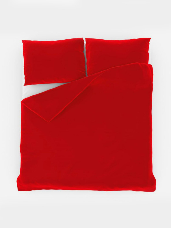 Kvalitex Biancheria da letto in cotone tinta unita 140x200, 70x90cm rosso