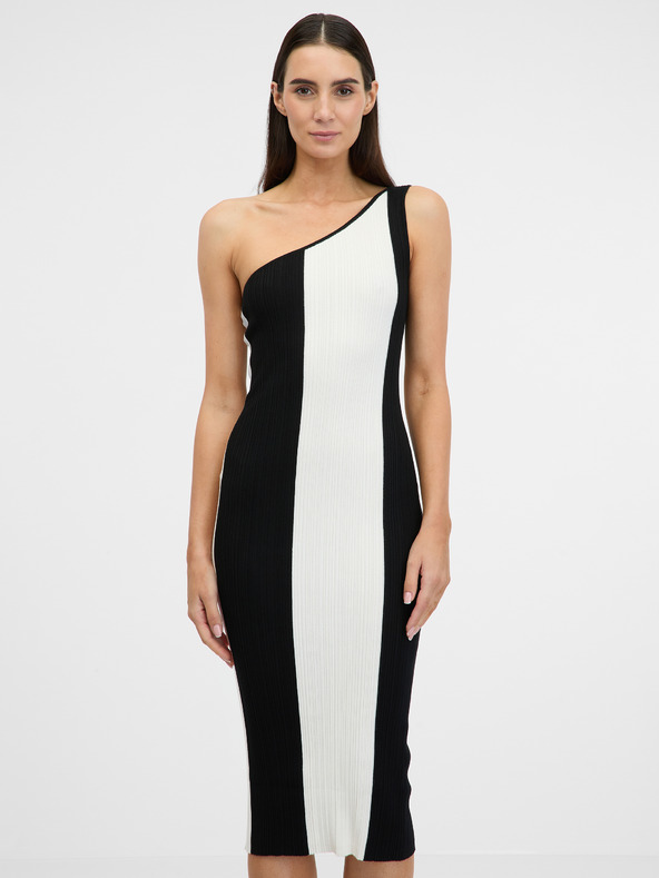 Orsay Abito midi da donna bianco e nero ORSAY
