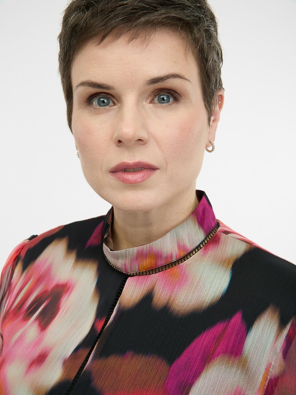 Orsay Abito da donna al ginocchio a fantasia rossa ORSAY