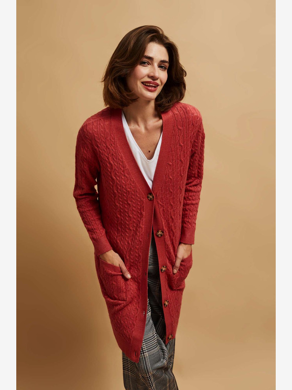 Moodo Cardigan donna rosso Moodo