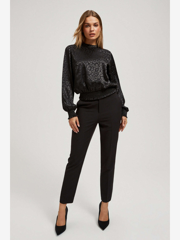 Moodo Moodo camicia nera con maniche arricciate