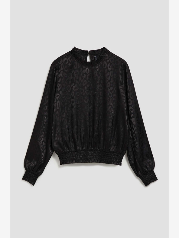 Moodo Moodo camicia nera con maniche arricciate