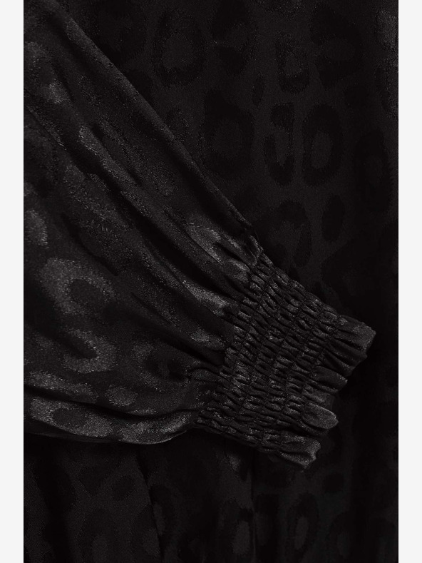 Moodo Moodo camicia nera con maniche arricciate