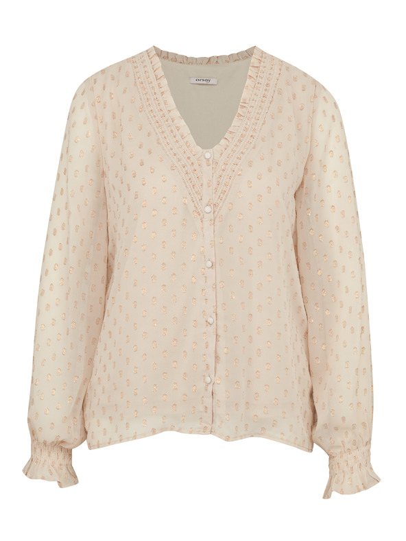Orsay Camicetta a maniche lunghe beige da donna ORSAY