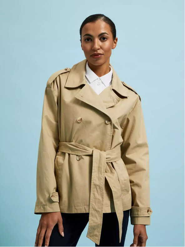 Moodo Trench corto da donna beige Moodo