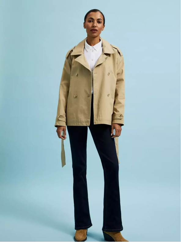 Moodo Trench corto da donna beige Moodo