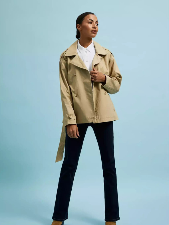 Moodo Trench corto da donna beige Moodo