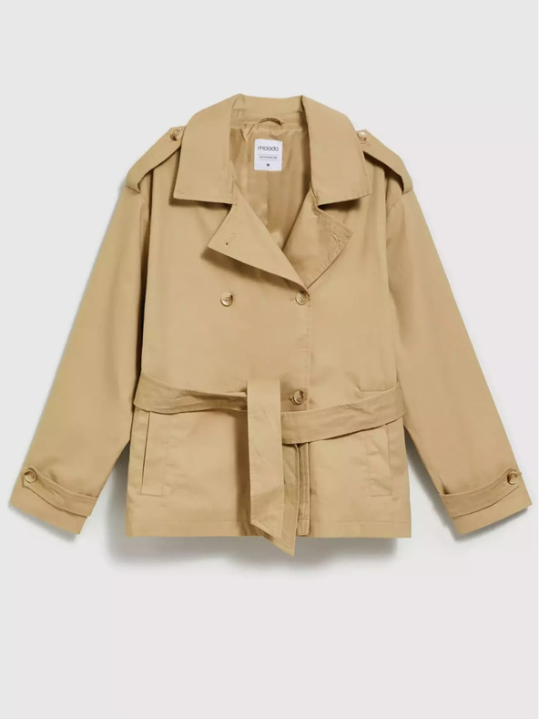 Moodo Trench corto da donna beige Moodo