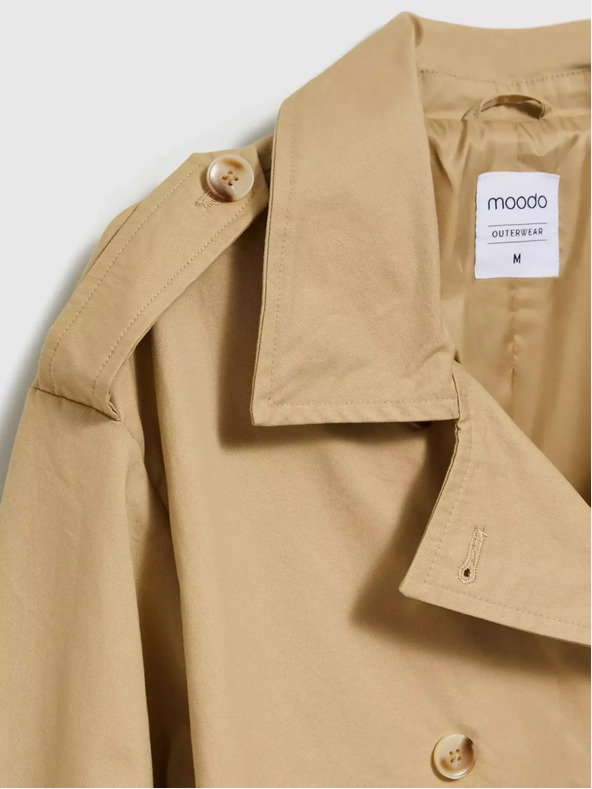 Moodo Trench corto da donna beige Moodo