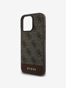Guess Guess PU 4G Cover posteriore a righe per iPhone 16 Pro Max Marrone