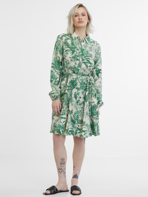 Orsay Abito camicia ORSAY verde e beige da donna