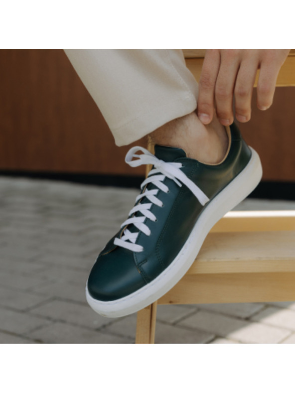 Vasky Sneakers/stivali in pelle da donna verde produzione ceca Vasky