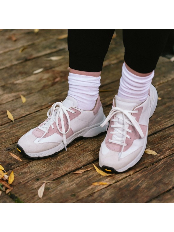 Vasky Botas Nordic Mellow - Scarpe da ginnastica/scarponi da donna in pelle outdoor bianco-rosa Produzione ceca: Zlín