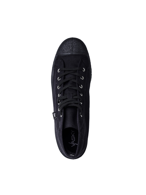 Vasky Scarpe da ginnastica alla caviglia in tela da donna / stivali neri Vasky Kanvasky High