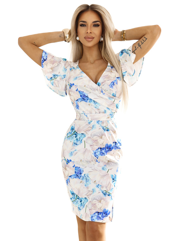 numoco Abito Numoco con scollo a matita, maniche e cintura