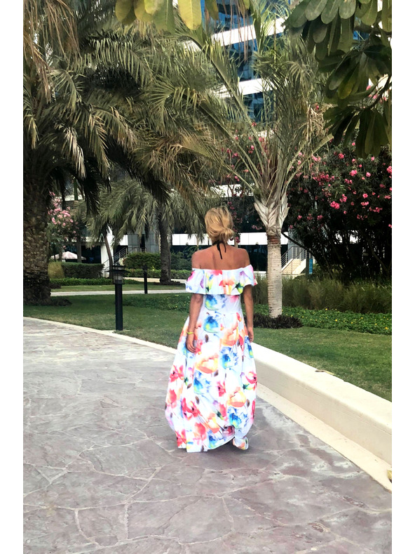 numoco Abito lungo estivo con cintura - fantasia floreale colorata Numoco