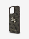 Guess Cover posteriore con logo in metallo Guess PU 4G per iPhone 16 Pro Max Marrone