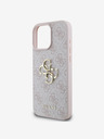 Guess Cover posteriore con logo in metallo Guess PU 4G per iPhone 16 Pro rosa