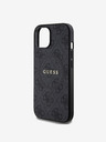 Guess Custodia posteriore MagSafe Guess in pelle PU 4G con anello colorato per iPhone 15 nero