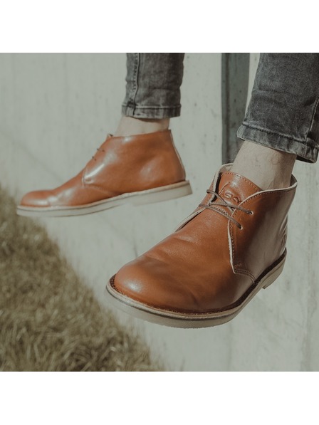 Vasky Stivaletti da donna in pelle marrone - stivali primavera / autunno, scarpe Vasky Desert Cognac