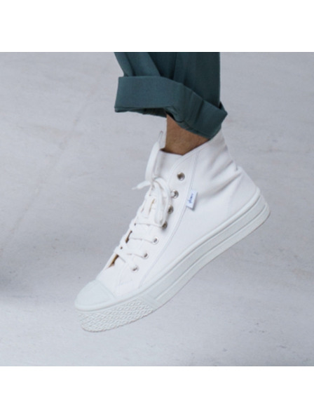 Vasky Scarpe da ginnastica alla caviglia / stivali da donna in tela bianca Vasky Kanvasky High