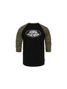 Horsefeathers Maglietta Dynamo Raglan - nero/oliva bruciata HORSEFEATHERS