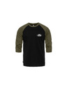 Horsefeathers Maglietta Dynamo Raglan - nero/oliva bruciata HORSEFEATHERS