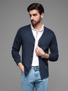 Ombre Clothing Maglia da uomo con pois strutturati - blu scuro Ombre Clothing