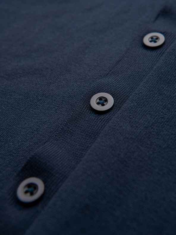 Ombre Clothing Maglia da uomo con pois strutturati - blu scuro Ombre Clothing