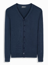 Ombre Clothing Maglia da uomo con pois strutturati - blu scuro Ombre Clothing
