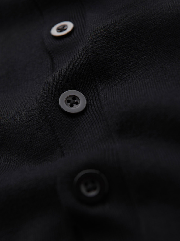 Ombre Clothing Maglia da uomo con pois strutturati - blu scuro Ombre Clothing