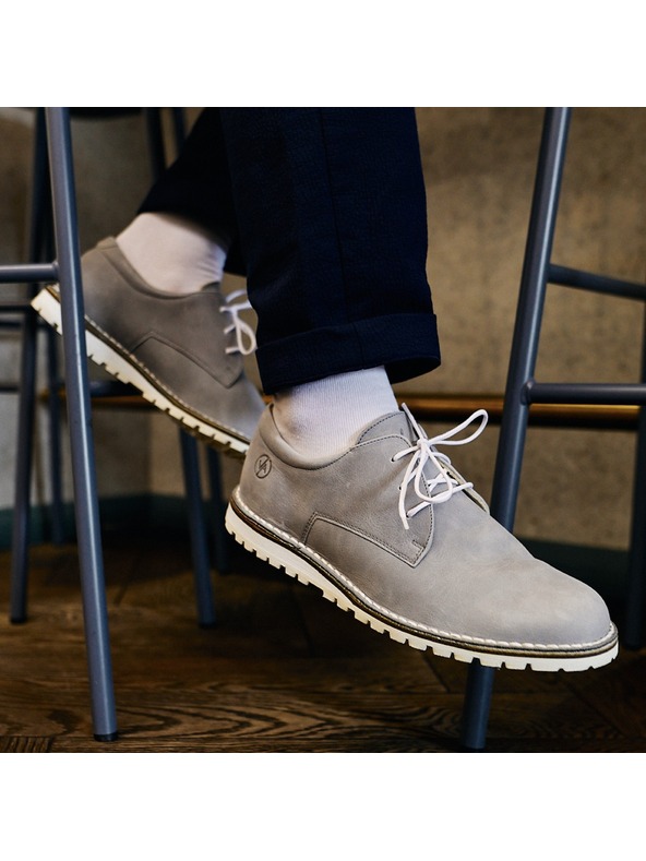 Vasky Semistivali in pelle da uomo grigio - primavera / autunno Vasky Derby