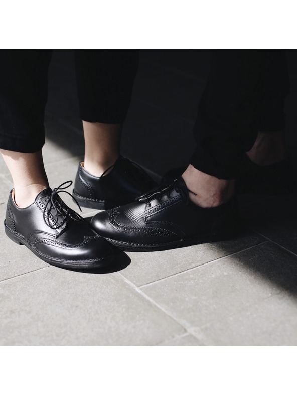 Vasky Mezzi stivali in pelle nera da uomo - Primavera / Autunno Stivali, Scarpe Vasky Brogue Low Noir