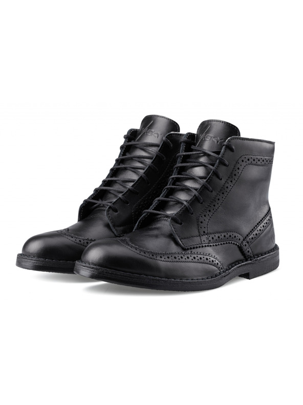 Vasky Stivaletti da uomo in pelle nera - stivali primavera / autunno, scarpe Vasky Brogue High