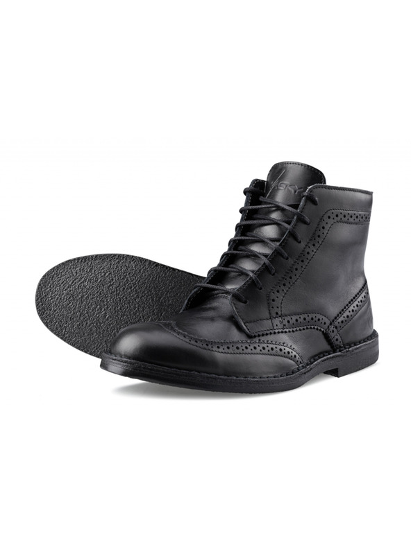 Vasky Stivaletti da uomo in pelle nera - stivali primavera / autunno, scarpe Vasky Brogue High