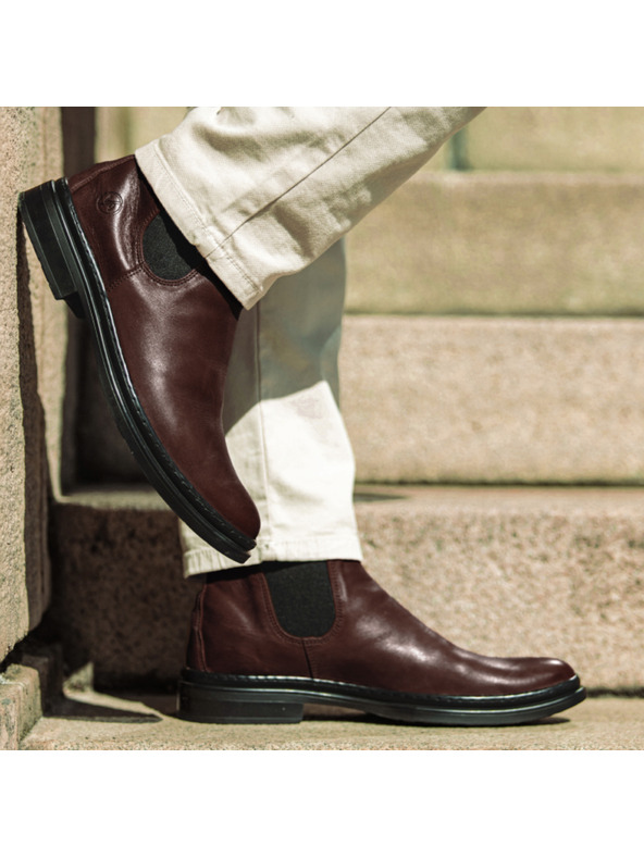 Vasky Stivali Chelsea in pelle da uomo Marrone scuro Vasky Chelsea Marrone scuro