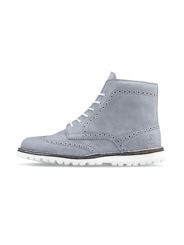 Vasky Stivaletti in pelle da uomo grigio - stivali primavera / autunno, scarpe Vasky Brogue High Grey