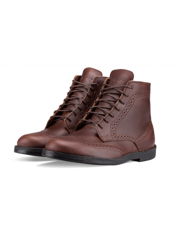 Vasky Stivaletti in pelle da uomo marrone scuro - Stivali primavera/autunno, Scarpe Vasky Brogue High marrone scuro