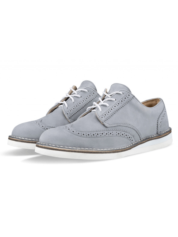 Vasky Semistivali in pelle grigia da uomo - Primavera / Autunno Stivali, Scarpe Vasky Brogue Low