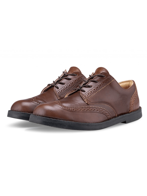 Vasky Stivali eleganti da uomo in pelle marrone scuro - Primavera / Autunno Scarpe Vasky Brogue Low Dark