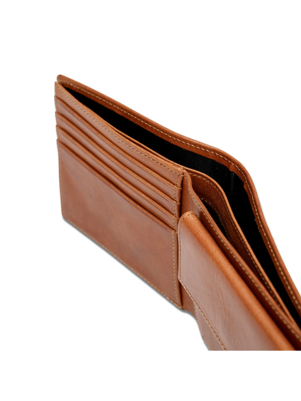 Vasky Vasky Fredy Cognac - portafoglio in pelle marrone - produzione ceca di Zlín