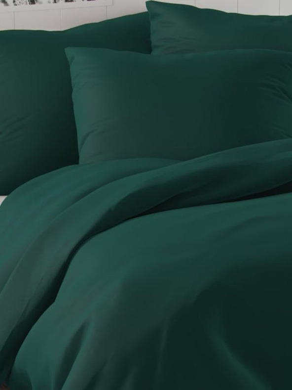 Kvalitex Biancheria da letto francese satinata LUXURY COLLECTION 1+2, 200x200, 70x90cm verde scuro