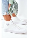 BIG STAR SHOES Sneakers alte da donna in pelle Big Star Bianco